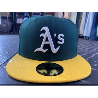 nkshop new era 5950 59fifty 運動家 AS 綠黃 黃綠 全封帽 運動家隊 奧克蘭運動家隊