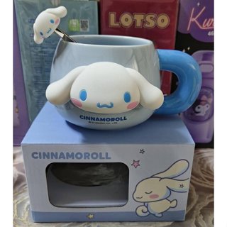 正版﹝Sanrio﹞授權※Cinnamoroll 大耳狗喜拿※【大耳狗大頭公仔圖案-寬握把造型】陶瓷馬克杯/咖啡杯組
