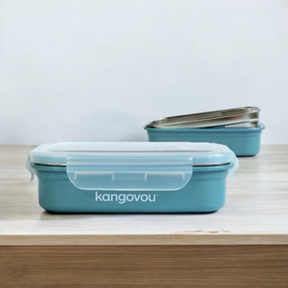 Large兒童餐盒 美國kangovou小袋鼠不鏽鋼安全餐具560ml（莫藍迪） 最後庫存