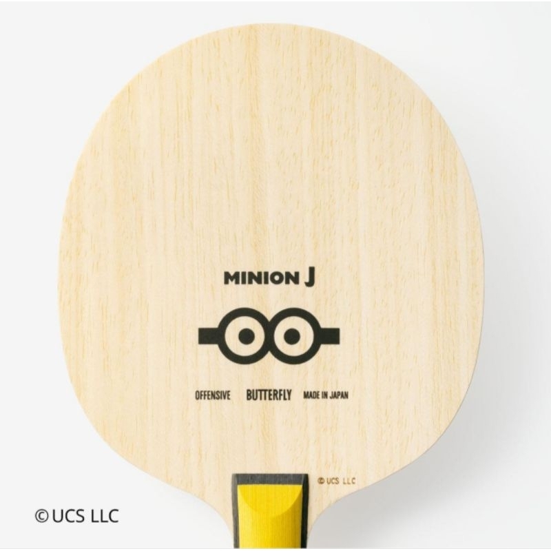 金（好）東體育用品社 BUTTERFLY蝴蝶牌桌球拍小小兵聯名款 MINION J 專為兒童設計的短窄結構握把