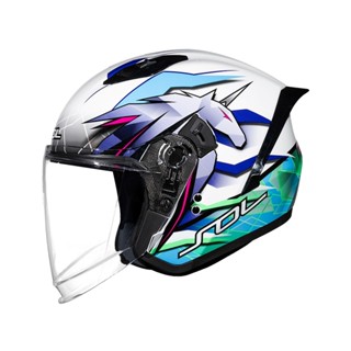 【SOL Helmets】SO-11P開放式安全帽 (獨角獸 白/藍) ｜ SOL安全帽官方商城