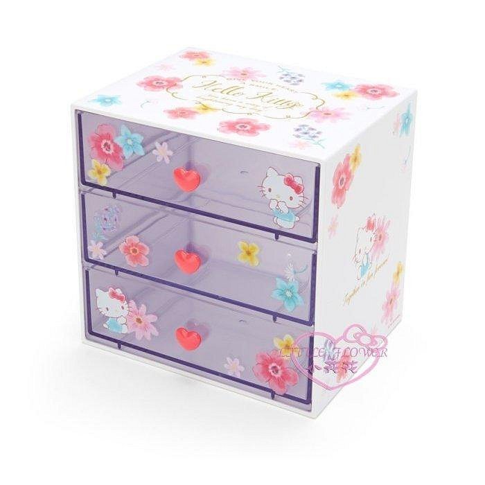 ♥小公主日本精品♥ 現貨 Hello Kitty 三層置物收納盒 桌上型抽屜置物盒 三層收納櫃 ~8