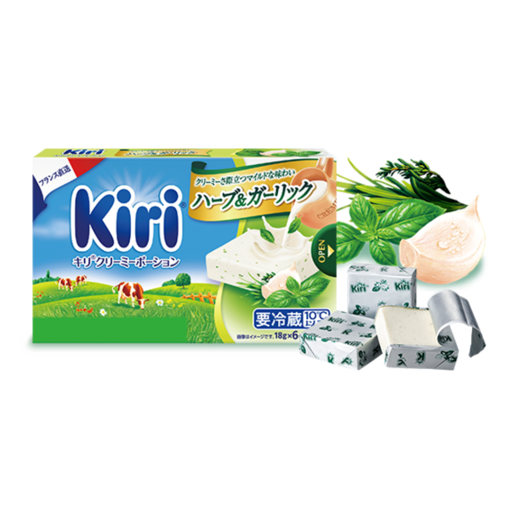 【京原乳酪】KIRI 鮮奶油乳酪_大蒜口味 (法國原裝進口) (日韓熱銷品牌)