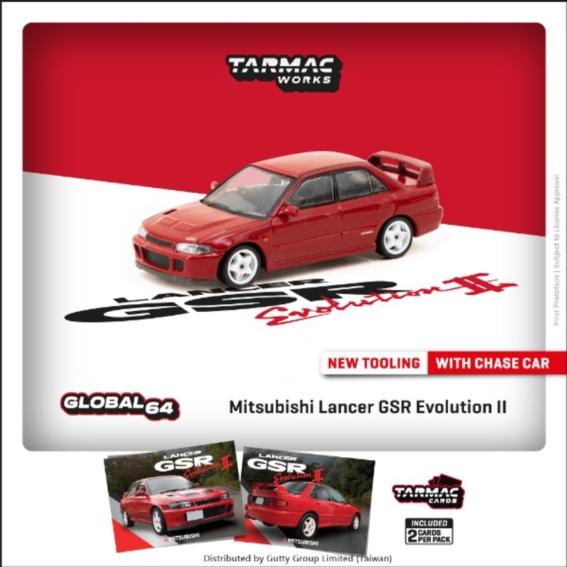 1/64 Tarmac Works Mitsubishi Lancer Evolution II 紅 二代 Evo
