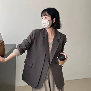 西裝外套女 小西裝 高階感灰色西裝 小個子西裝 韓版休閒西服外套 黑色西裝