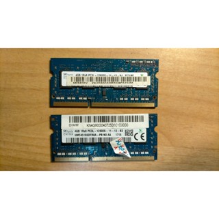 D.筆記型電腦記憶體-SK海力士 HYNIX PC-12800 1600 DDR3 4G*2 共8G不分售 直購價390