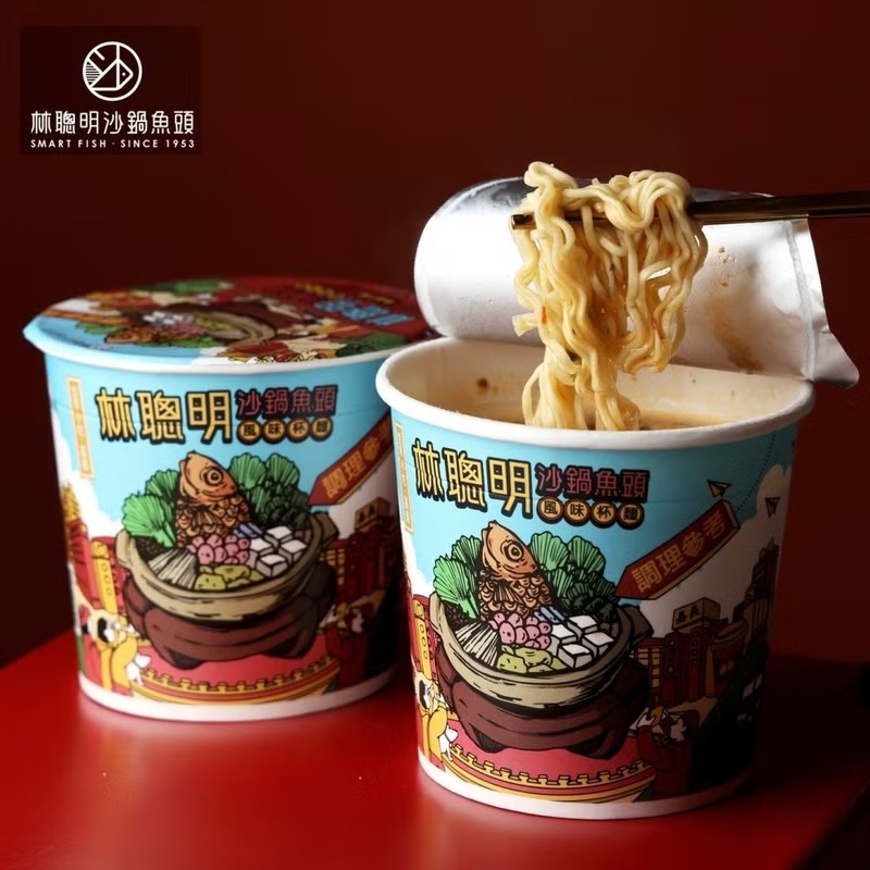 不用等太久【嘉義林聰明沙鍋魚頭】風味杯麵 (12杯/箱) 墊腳石購物網