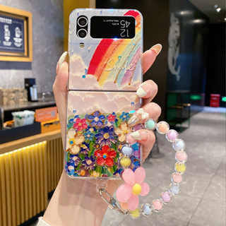 藍光點鑽 三星 ZFlip 5 浪漫彩虹 保護殼 Samsung Z Flip 6 4 手機殼 電鍍水鑽殼 防摔殼 硬殼