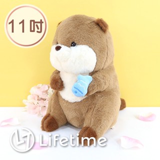﹝小水獺坐姿娃娃11吋﹞正版 絨毛娃娃 坐姿 抱枕 玩偶 絨毛 小水蹋 小水獺〖一生流行館〗