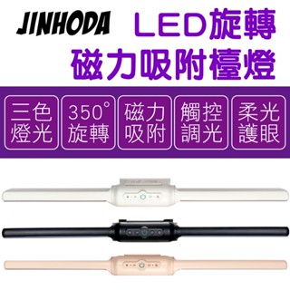 <快速出貨> LED旋轉磁力吸附檯燈 Type C充電 3種色溫 雙頭設計宿舍燈 化妝燈 床頭燈 應急燈 應急照明