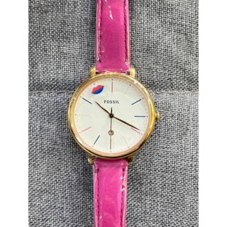 【柏儷鐘錶】FOSSIL 白麵 玫瑰金配色 桃紅皮帶 紛彩吻痕 情人節限量手錶 35mm le1096