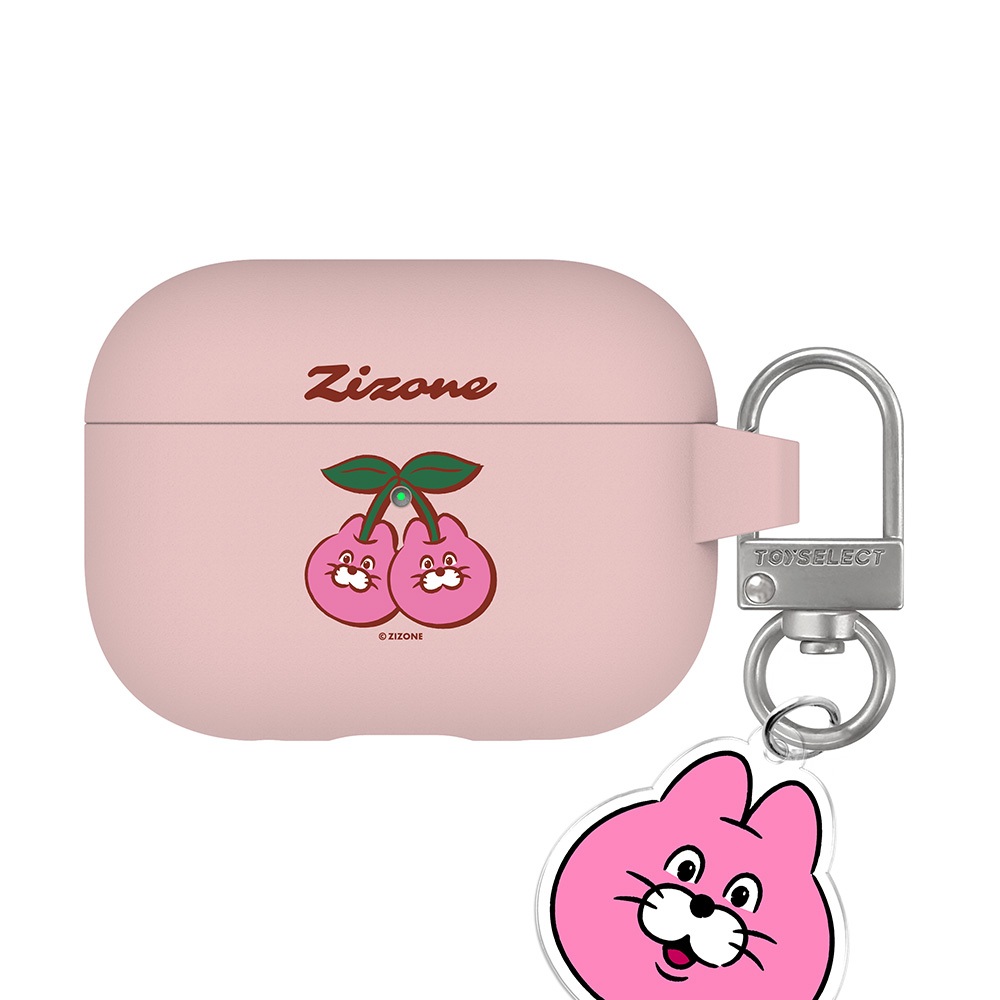 【TOYSELECT】ZIZONE復古櫻桃強悍防摔AirPods保護套(附吊飾)