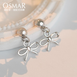 絢彩家【OSMAR】純粹蝴蝶結 無耳洞黏貼式耳環 附10對貼紙補充包 垂墜式
