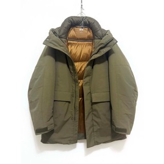 UNIQLO 專櫃 綠色 Hybrid 連帽 羽絨 外套