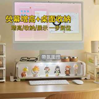 【臺灣出貨】 增高架/收納盒/展示盒 螢幕架 螢幕置物架 螢幕增高架 桌面收納盒 PVC展示 抽屜收納盒 化妝品收納盒