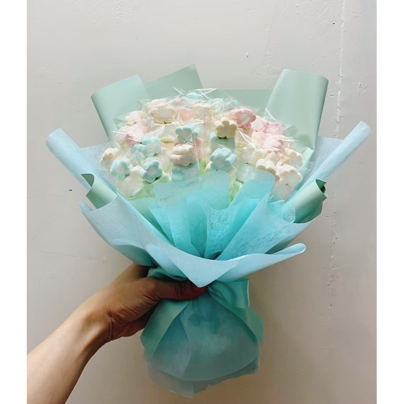 【2樓小舖】正版庫洛米 酪洛米 30枝棉花糖花束（向日葵小花束 畢業香皂花束 太陽花 畢業熊 鮮花 向日葵