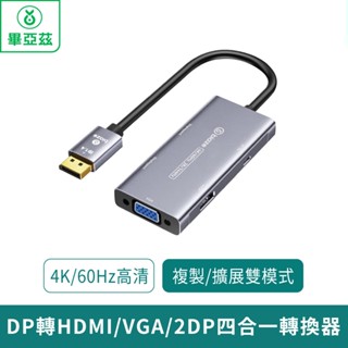 biaze畢亞茲 DP轉HDMI/VGA/2DP四合一轉換器【臺灣現貨 免運】4k60hz高畫質轉接頭線 4K/60Hz