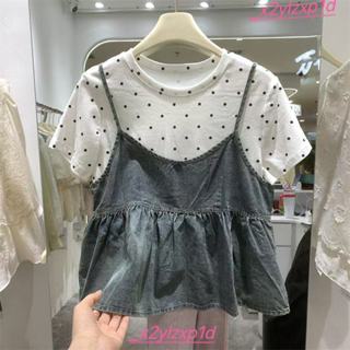 🎉🎉🎉新品特惠夏新款法式複古牛仔吊帶背心單件女設計感小眾寬鬆顯瘦短上衣 M
