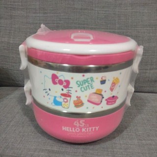 Hello kitty 不鏽鋼雙層便當盒 1400ml