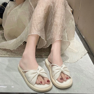 防水拖鞋 踩屎感軟底拖鞋 法式平底涼鞋 小眾時尚仙女風 外穿拖鞋🔥夏天外穿 年新款百搭涼鞋百搭休閒蝴蝶結涼拖鞋