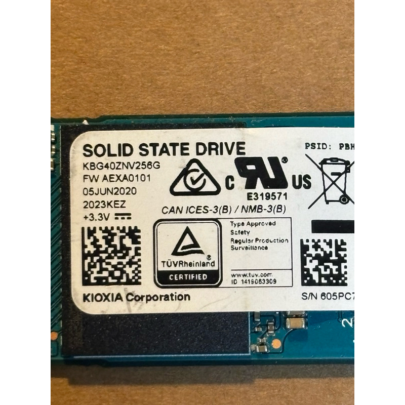KIOXIA 鎧俠  M.2 PCIe  256GB  SSD固態硬碟