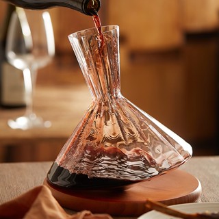【開發票】水晶醒酒瓶 搖搖不倒翁葡萄酒 紅酒醒酒器 家用創意陀螺可旋轉無鉛高檔水晶玻璃分酒器 1000ml