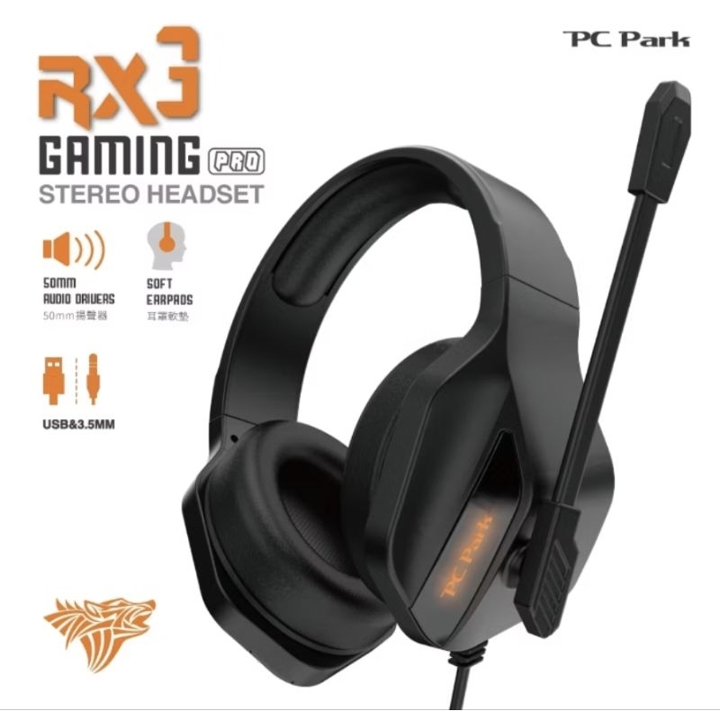 PC Park RX3 電競3.5mm 耳機麥克風 黑色