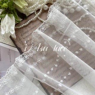 《iAsa愛莎の》手作材料✂日單好品質精緻小白花網紗刺繡花邊DIY洛麗塔娃衣童裝服裝拼接裝飾