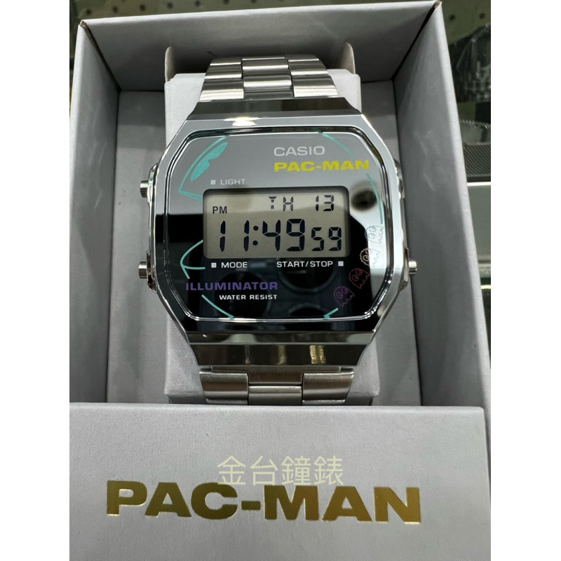 【金台鐘錶】CASIO卡西歐 A168WEPC-7A 小精靈聯名 街頭遊戲機PAC-MAN 45周年紀念聯名款