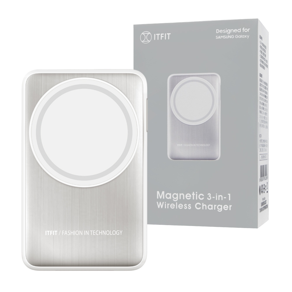 Samsung 三星原廠官方 ITFIT 三合一磁吸無線充電座 (內附 60W USB-C 快充線)【盒裝】ITPW32