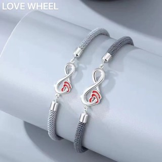 LOVE WHEEL 【無限愛意】全純銀 莫比烏斯情侶手鏈 編織手繩 情侶手錬 手鏈 手環 情侶手鍊 情侶手環 閨蜜