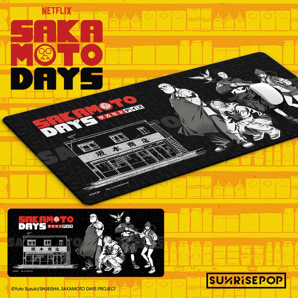 野獸國直營店｜SUNRISEPOP 坂本日常 大滑鼠墊 坂本商店 黑色款