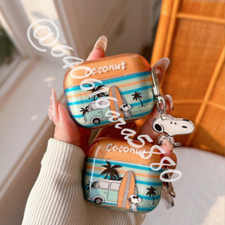 度假史努比 Airpods 1/2 新3代耳機殼 蘋果4代防摔耳機包 卡通 Airpods pro pro2 耳機保護套