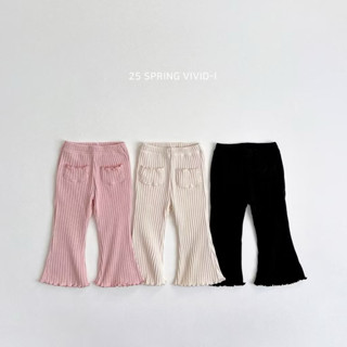 ❤️現貨：黑JS❤️vivid-i正韓🇰🇷女童坑條長褲 女童長褲 正韓童裝