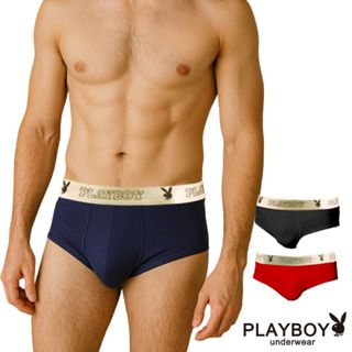 【PLAYBOY】經典燙金LOGO彈力三角內褲