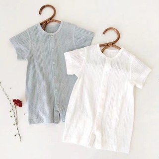 現貨✨LaKi-嬰兒連體衣 純棉短袖 無骨寶寶睡衣 哈衣 新生兒衣服 夏季包屁衣 爬服 包屁衣 寶寶包屁衣 短袖包屁衣