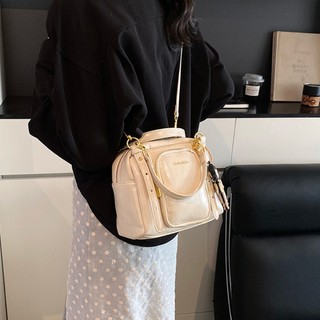 🔥臺灣現貨🔥｜韓流ins風高調質感百搭辣妹爆款小女孩吊飾貝殼包側揹包斜背手提兩用(白、黑)｜🔥隔日到貨🔥｜MS