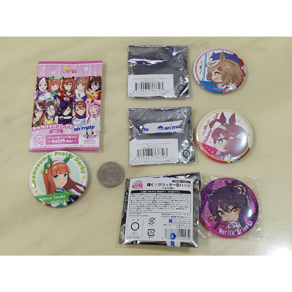 [睡睡蛙小池]  賽馬娘 徽章 胸章 別針 美浦波旁 無聲鈴鹿 待兼唐懷瑟 成田白仁