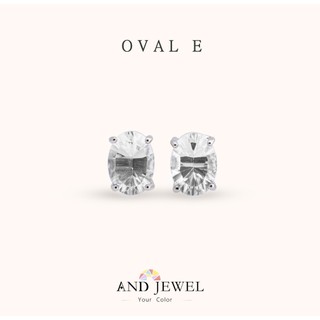 [安珠] 透鋰長石 白色 橢圓 6*8mm 耳環 經典系列 Oval E 寶石銀飾 AND JEWEL