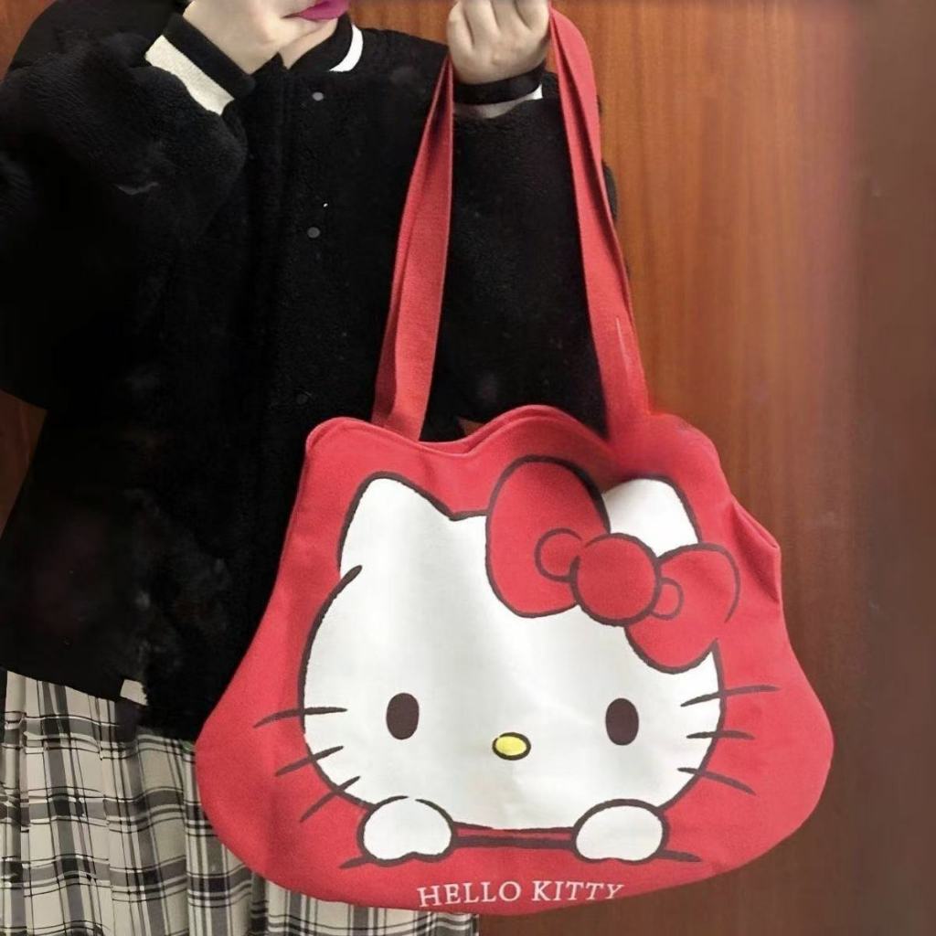 Kitty托特包🎀 新款單肩手提包 Kitty手提包 Kitty側背包 通勤包 Kitty側背包 Kitty帆布包
