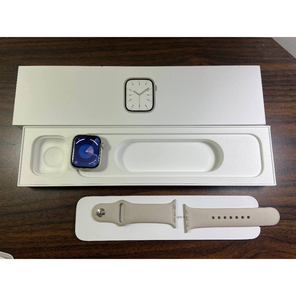 自曲3千8 Apple Watch S7 Series 7 GPS  41mm蘋果手錶 星光色 小顆Series7
