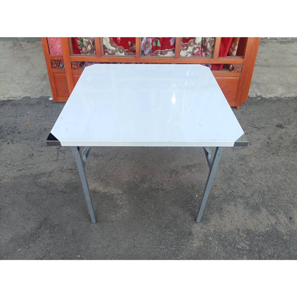 頂元二手家具【請勿直接下標】全新庫存品3×3尺白鐵不鏽鋼折疊桌-折合桌-拜拜桌-餐桌-折合餐桌-摺疊餐桌-摺疊桌
