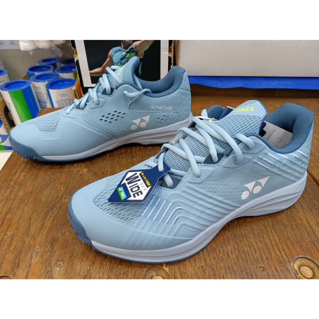 總統網球 Yonex POWER CUSHION SONICAGE WIDE 寬楦 灰藍配色 網球鞋