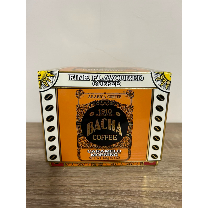 二手 新加坡品牌BACHA COFFEE 空紙盒 咖啡包收納盒 禮物盒 包裝盒 收藏盒 紙盒 商標收藏～摩洛哥異國風