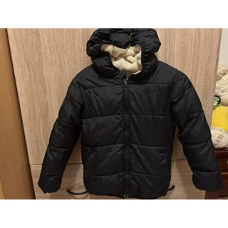 法蘭絨鋪棉保暖外套-黑色130號（二手使用狀況良好