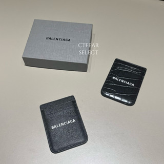 CTFEAR|現貨實拍✨二手美品✨｜Balenciaga 磁吸卡夾 手機卡夾 巴黎世家卡夾 鱷魚紋巴黎世家卡夾 黑色卡夾