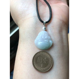 緬甸玉天然A貨翡翠玉墜 糯冰種 春彩 紫羅蘭 淡紫 淡綠 佛公 彌勒佛