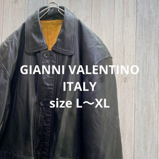 GIANNI VALENTINO 小羊皮排扣拉鍊翻領夾克 皮衣外套