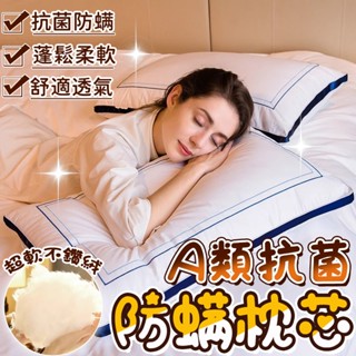 蓬鬆柔軟透氣💤枕頭 防蟎抗菌 飯店枕 助眠枕 枕頭 民宿枕 枕芯 抗菌 護頸枕 飯店枕芯高枕頭 針織棉枕芯 可水洗枕頭