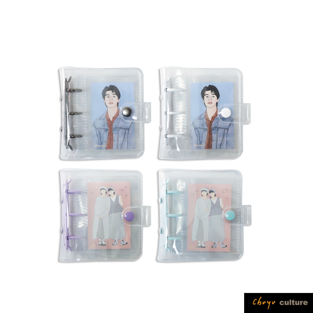 珠友 3孔單格集卡冊/偶像卡/明星卡/遊戲卡/愛豆卡收納本/卡片收藏冊/活頁式收納本 PC-30070